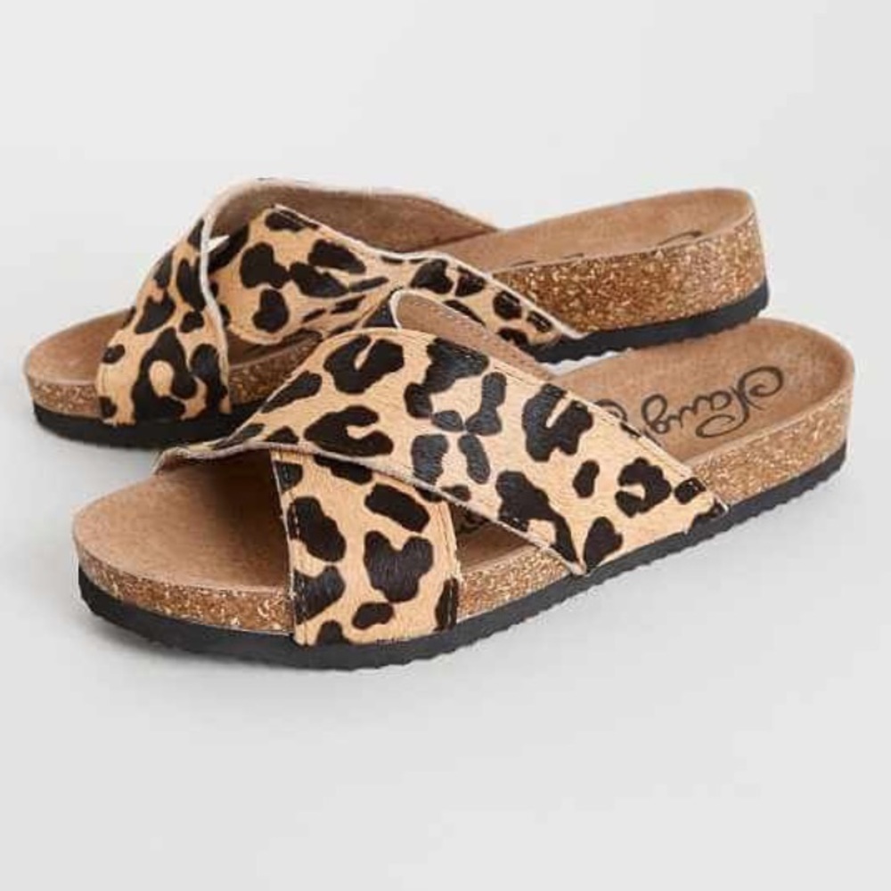 Naughty monkey leopard hair slide sandals 7